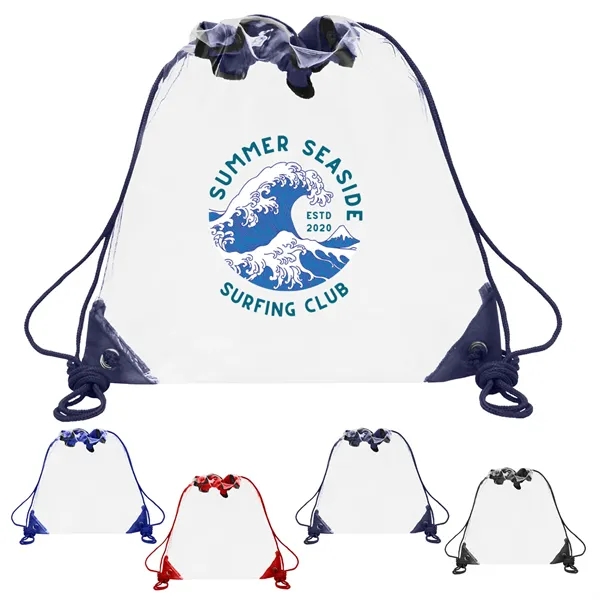 12" x 12" clear PVC drawstring backpack with reinforced corners and... from ASI 37980 Bagworld / BagWorld