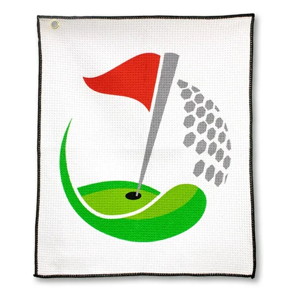 15" x 18" microfiber waffle golf towel with corner grommet and... from ASI 79750 Pro Towels / Pro Vision
