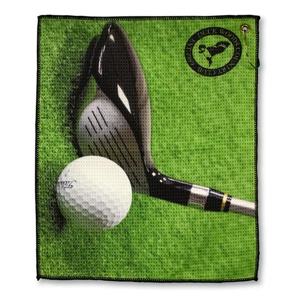15" x 18" microfiber waffle golf towel with corner grommet and... from ASI 79750 Pro Towels / Pro Vision