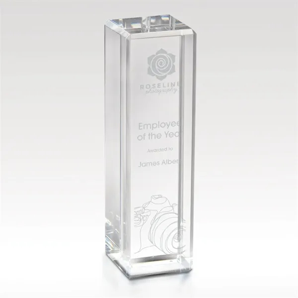 Tower-shaped optical crystal award that has beveled edges and catches the... from ASI 93986 Visions/Awardcraft / Visions Awards