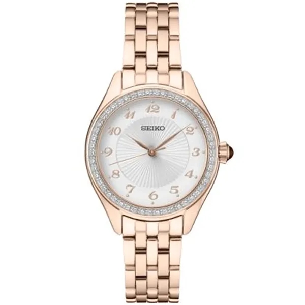 Ladies Crystal PGP Silver Patterned Watch, Rose gold finish.... from ASI 61966 HPG