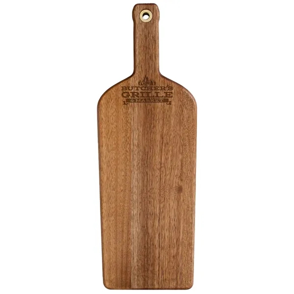 The Wine Bottle Serving and Cutting Board is perfect for you.... from ASI 91565 Totally Bamboo