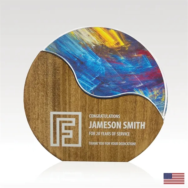 Customizable Circle Wave Puzzle award plaque, available in three sizes.... from ASI 93986 Visions/Awardcraft / Visions Awards