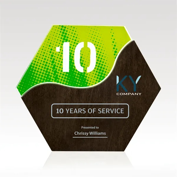 Customizable Hexagon Wave Puzzle award plaque, available in three sizes.... from ASI 93986 Visions/Awardcraft / Visions Awards