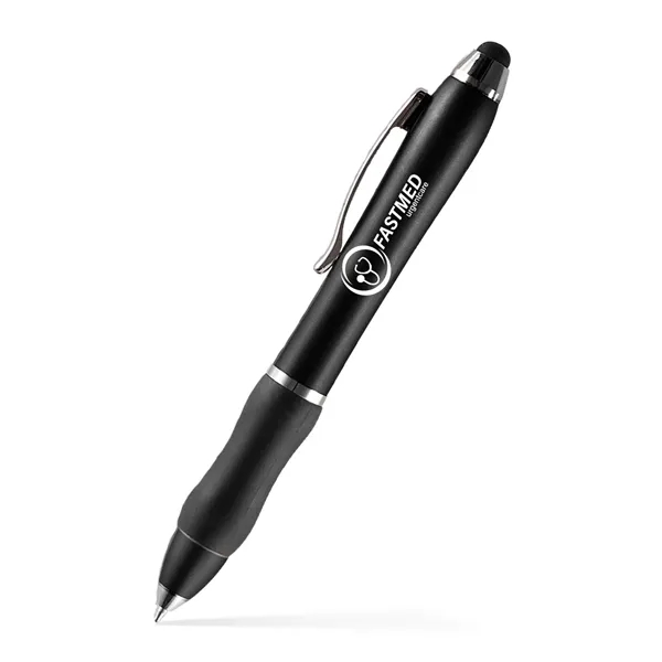 Twist-action pen with a curved comfort grip and a stylus for... from ASI 90859 Tempo Industries Inc / Tempo Tempoline