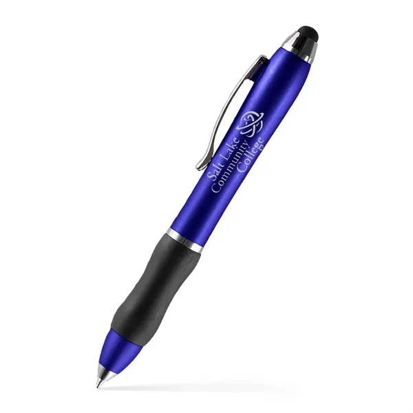 Twist-action pen with a curved comfort grip and a stylus for... from ASI 90859 Tempo Industries Inc / Tempo Tempoline