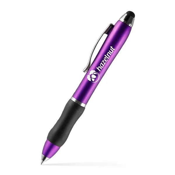 Twist-action pen with a curved comfort grip and a stylus for... from ASI 90859 Tempo Industries Inc / Tempo Tempoline