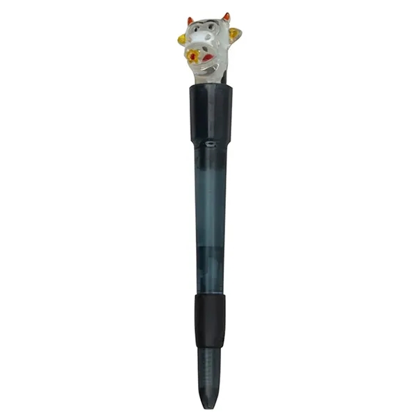 Twist action ballpoint pen with light up cow topper.... from ASI 34415 Alpi International LTD