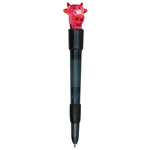 Twist action ballpoint pen with light up cow topper.... from ASI 34415 Alpi International LTD