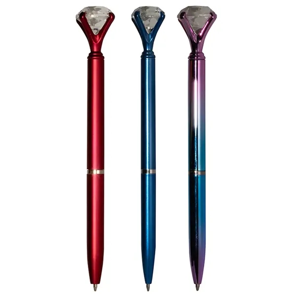 Twist action ballpoint pen with diamond topper.... from ASI 34415 Alpi International LTD