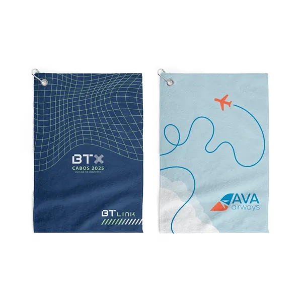 Golf Towel with Full- Color Sublimation on One Side and White... from ASI 45657 Pop! Promos