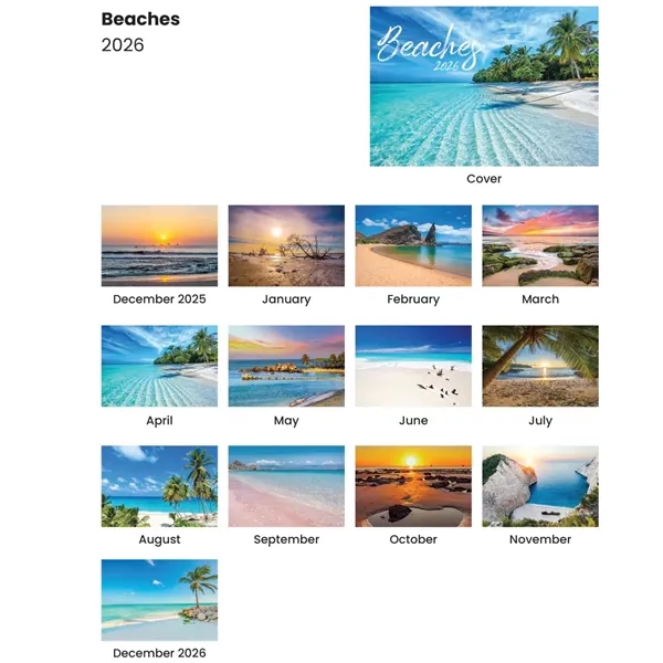Full Color Beaches Spiral Wall Calendar... from ASI 61125 Hit Promotional Products / Hit®