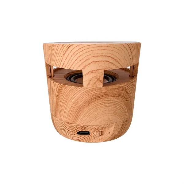 Woodgrain wireless charger with wired speaker.... from ASI 61125 Hit Promotional Products / Hit®