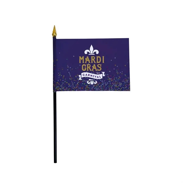 Set of six 4" x 6" stick flags with black plastic... from ASI 87188 Showdown Displays
