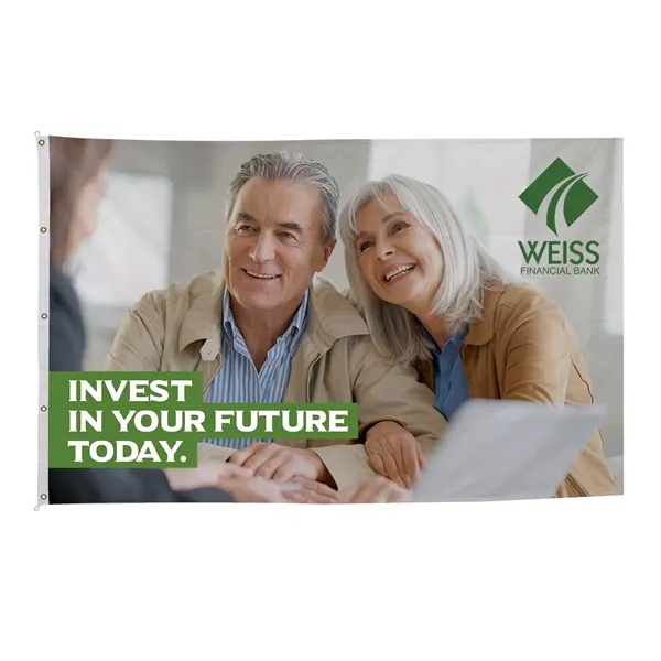 25' x 40' nylon flag with canvas heading, five grommets, rope-and-thimble... from ASI 87188 Showdown Displays