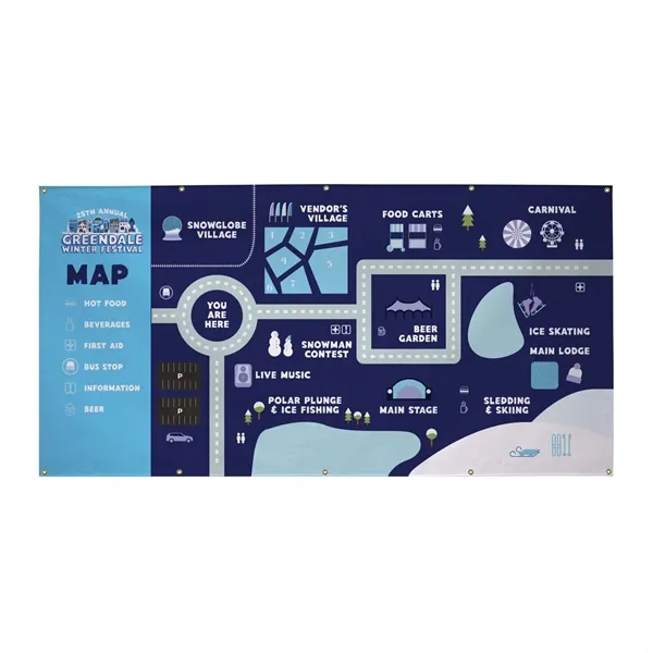 4' x 8' banner made of 18 oz. opaque scrim vinyl... from ASI 87188 Showdown Displays