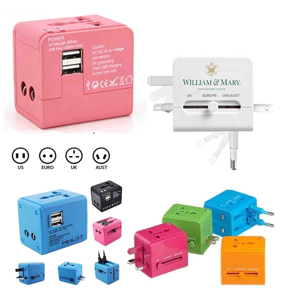 This World Travel Adapter with 2 USB Ports is available in... from ASI 79909 Promotek / Promotek™