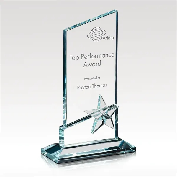 Polished Starphire glass award with star accent; offered in multiple sizes.... from ASI 93986 Visions/Awardcraft / Visions Awards
