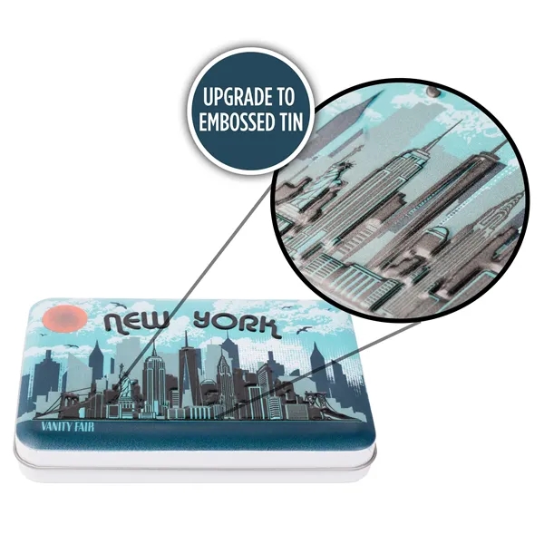 Tin filled with Truffle/Toffee assortment, 11 pieces.... from ASI 44900 NC Custom (CI/Lanco) / Lanco