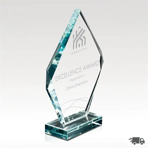 Beveled triangular starphire glass award.... from ASI 93986 Visions/Awardcraft