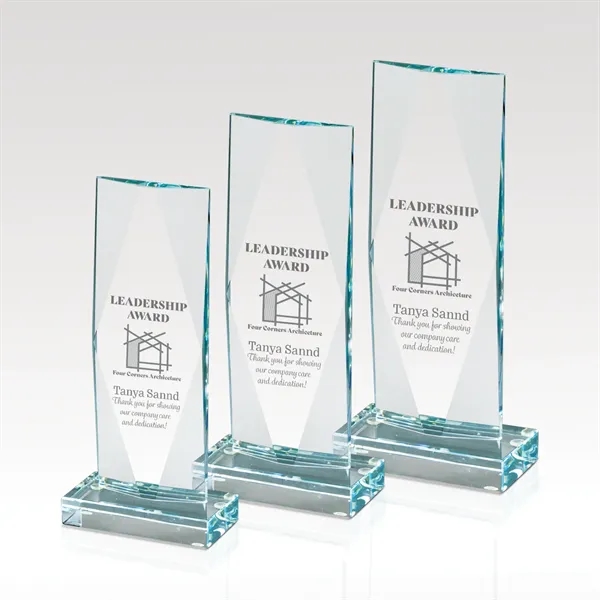 Cut and polished Starphire glass award that's customizable and available in... from ASI 93986 Visions/Awardcraft / Visions Awards