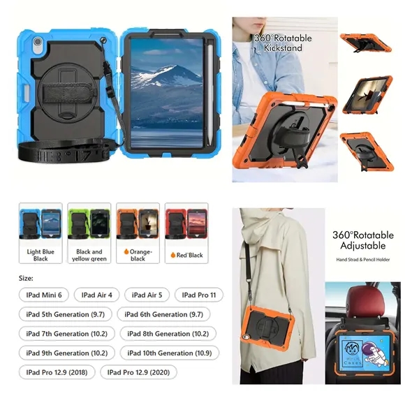 This iPad 10.9" Case with Hand Strap + Shoulder Strap is... from ASI 79909 Promotek / Promotek™