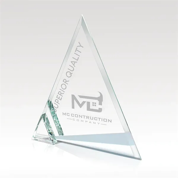 Geometric shaped starphire glass award with two-tone blue strip.... from ASI 93986 Visions/Awardcraft / Visions Awards