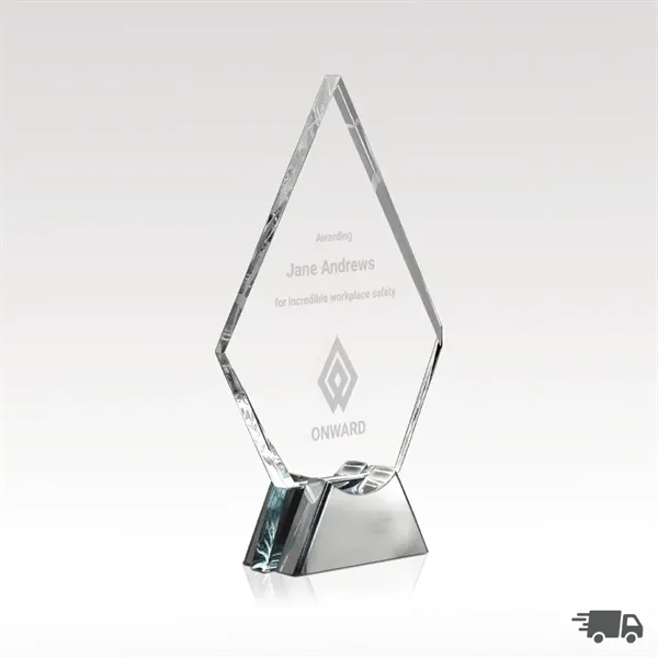9 1/4" starphire glass award that sits on a silver aluminum... from ASI 93986 Visions/Awardcraft / Visions Awards