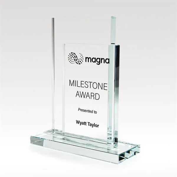 Clear Glass award with Etched Star Accent on Back.... from ASI 93986 Visions/Awardcraft