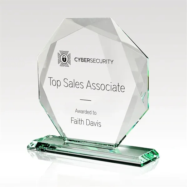 Octagon shaped jade glass award with base.... from ASI 93986 Visions/Awardcraft / Visions Awards