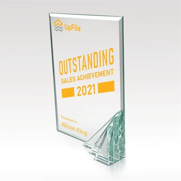 Premium glass award with layered jade glass that builds the base.... from ASI 93986 Visions/Awardcraft / Visions Awards