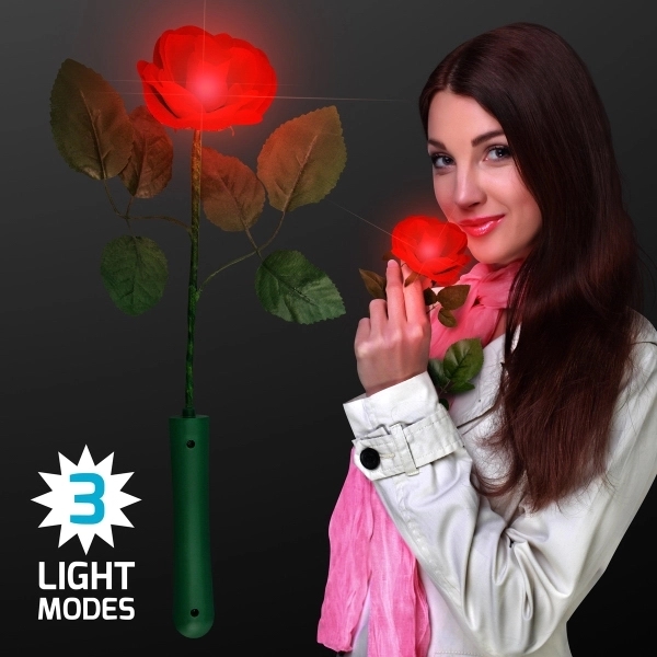 Blank or Imprinted. Light-up rose with red petals and red LED.... from ASI 34194 ALightPromos / Alight Promotional Products