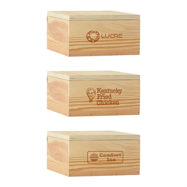 Large 8 x 8 square rustic wooden gift box.... from ASI 88060 Snugz/USA Inc / SnugZ USA®