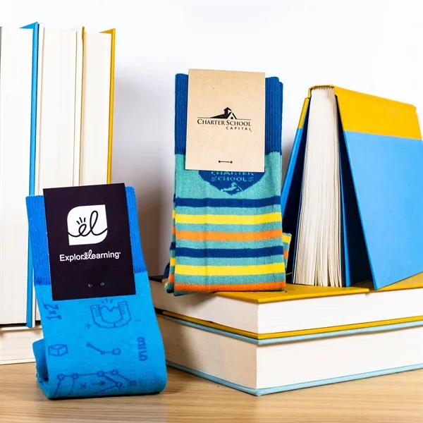 5 day turnaround. Complimentary mockups and design support. Made in USA.... from ASI 88072 Sock Club Enterprises LLC