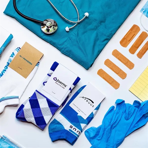 5 day turnaround. Complimentary mockups and design support. Made in USA.... from ASI 88072 Sock Club Enterprises LLC