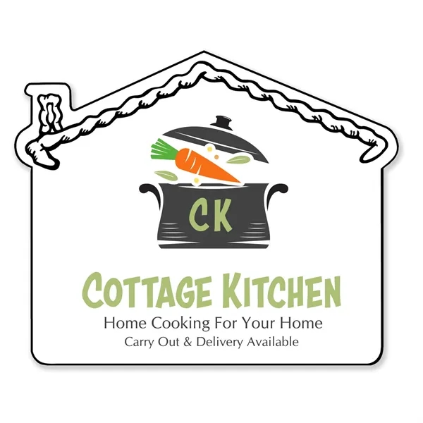 3.59"H x 4.41"W House shaped magnet that's made in the USA... from ASI 54040 Fey Promo / Magna-Tel by Fey