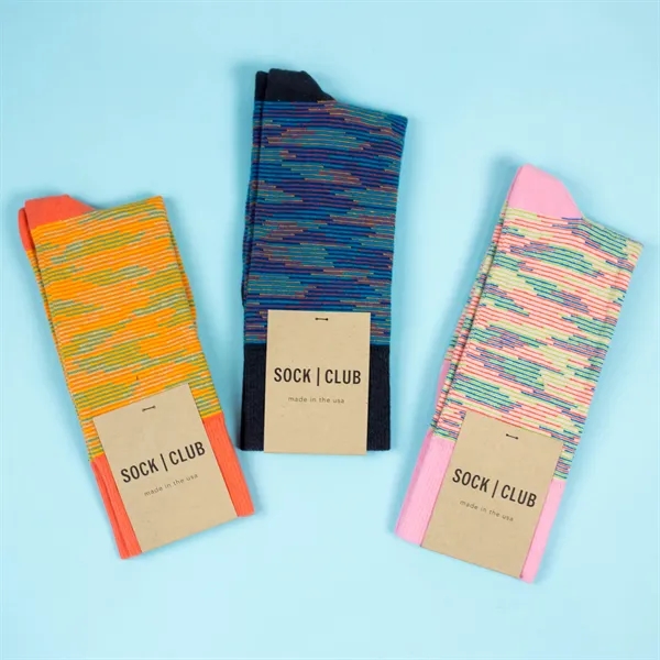 5 day turnaround. Complimentary mockups and design support. Made in USA.... from ASI 88072 Sock Club Enterprises LLC