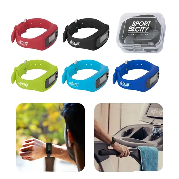 This silicone fitness band functions as both a digital watch and... from ASI 52710 Lincoln Line