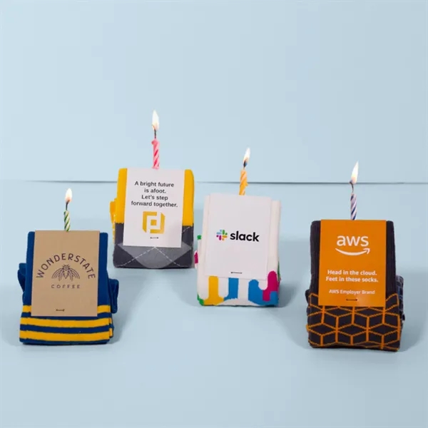 5 day turnaround. Complimentary mockups and design support. Made in USA.... from ASI 88072 Sock Club Enterprises LLC