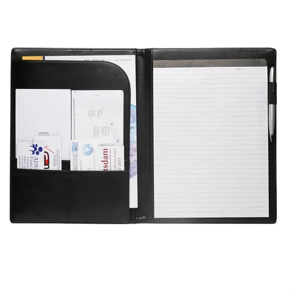 Document holder stitched leather padfolio plus 1 color silkscreen imprint on... from ASI 37218 Athena Promo (tm)