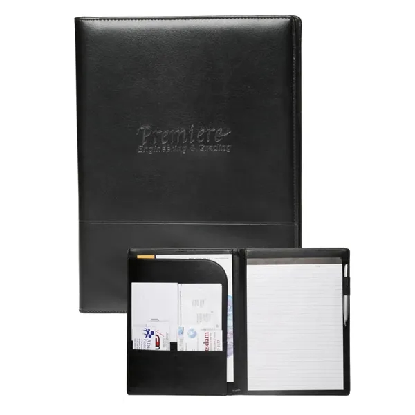 Document holder stitched leather padfolio plus 1 color silkscreen imprint on... from ASI 37218 Athena Promo (tm)