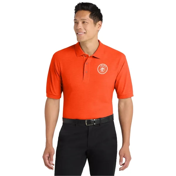 Men's pique knit Silk Touch sports shirt with flat-knit collar/cuffs, metal... from ASI 31260 AdCapitol