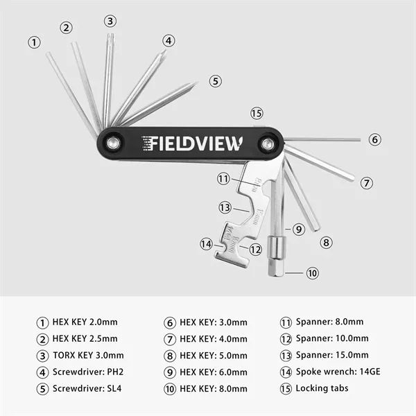 2 1/5" Diameter with 17 tools in one uniquely-shaped stainless-steel keychain... from ASI 46170 Compass Industries Inc