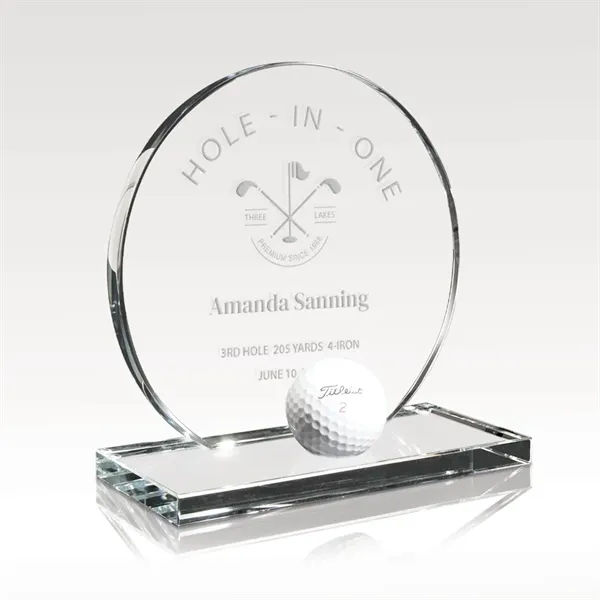 Premium Jade Glass Award with area for golf ball.... from ASI 93986 Visions/Awardcraft / Visions Awards