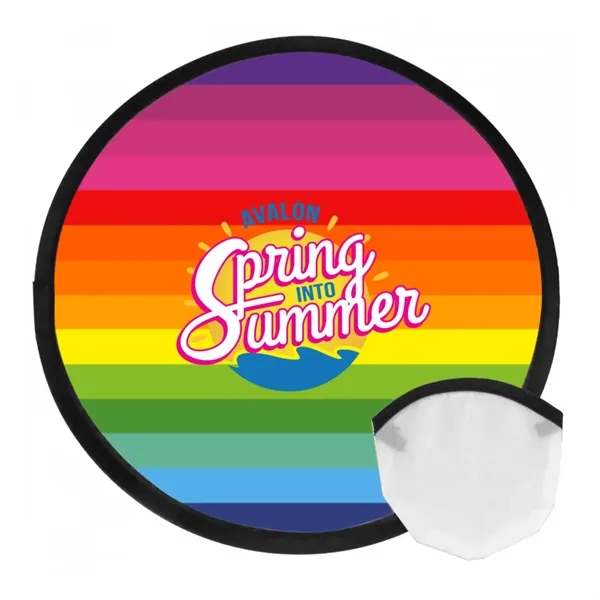 Folding polyester flying disc with rainbow color and storage pouch.... from ASI 63549 Jornik Manufacturing Corp