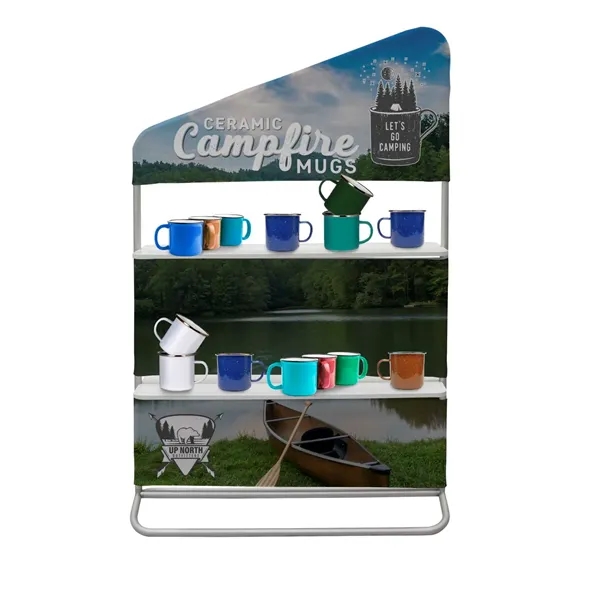 4' x 71" EuroFit Evolution two-shelf incline wall with a double... from ASI 87188 Showdown Displays