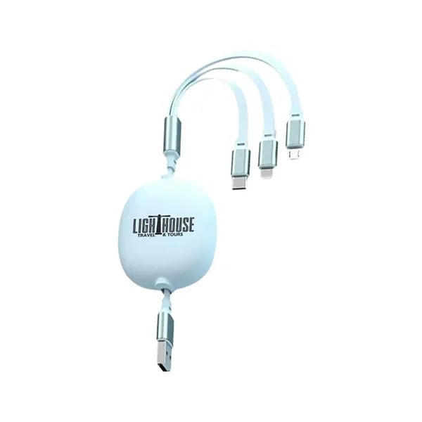 3.9' retractable multi-charging cable cord with built-in Micro-USB, USB-C and IP... from ASI 39552 BEL Promo