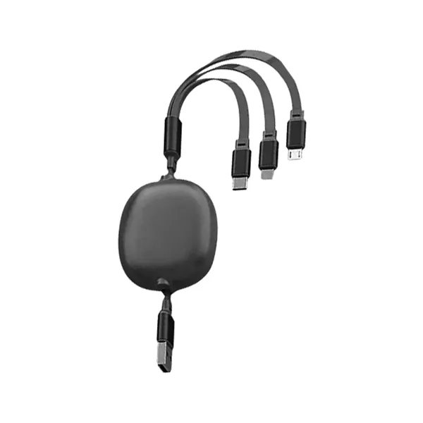 3.9' retractable multi-charging cable cord with built-in Micro-USB, USB-C and IP... from ASI 39552 BEL Promo