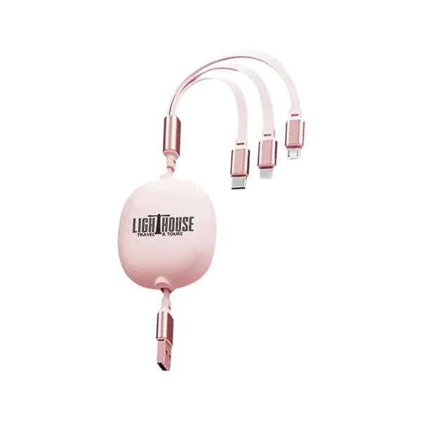 3.9' retractable multi-charging cable cord with built-in Micro-USB, USB-C and IP... from ASI 39552 BEL Promo