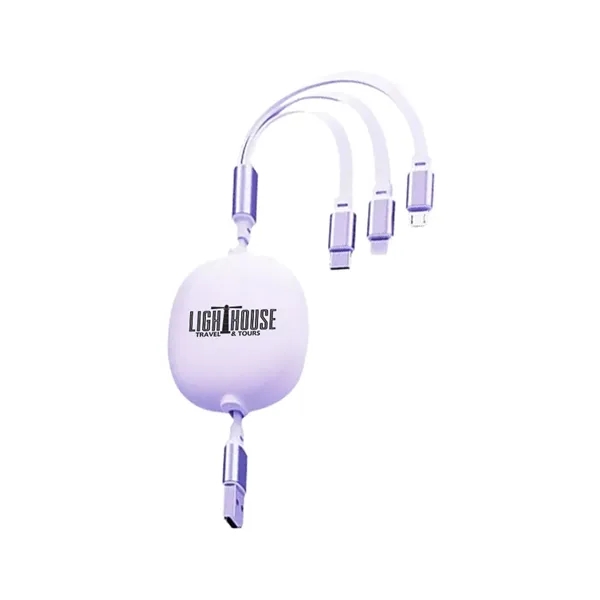 3.9' retractable multi-charging cable cord with built-in Micro-USB, USB-C and IP... from ASI 39552 BEL Promo
